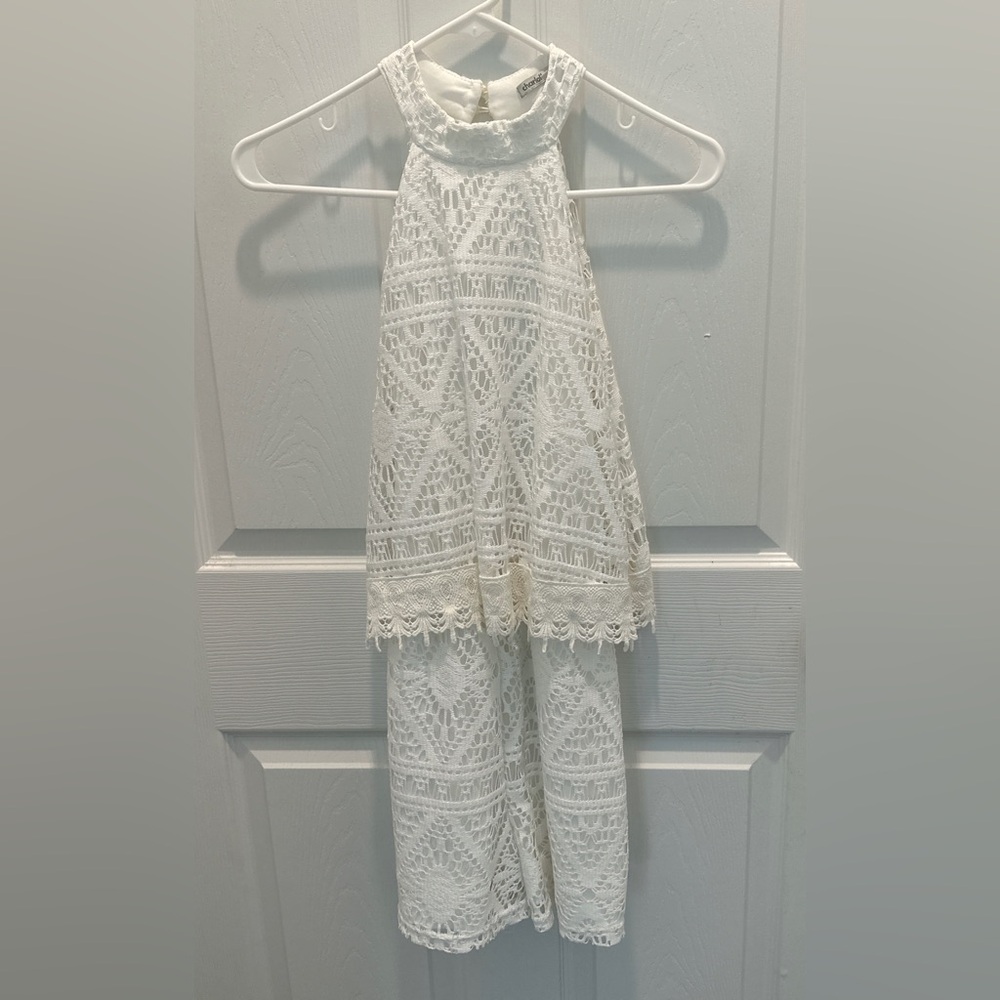Charlotte Russe White Crochet Lace Romper